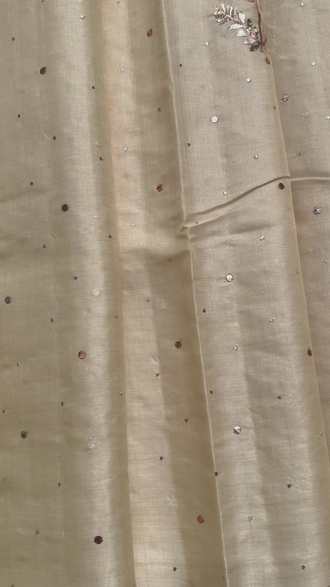 Stunner mukesh badla work tussar by mulberry silk saree with jacquard weave florals on pallu