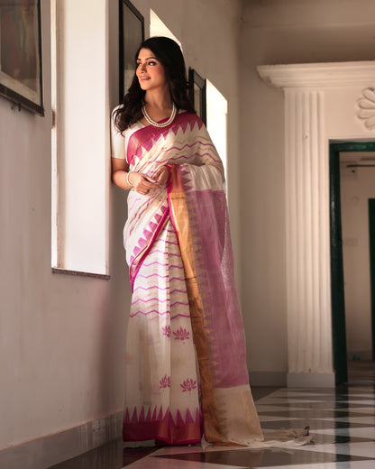 All Over Designer Exclusive Ponduru Khadi Jaal Jamdani Saree