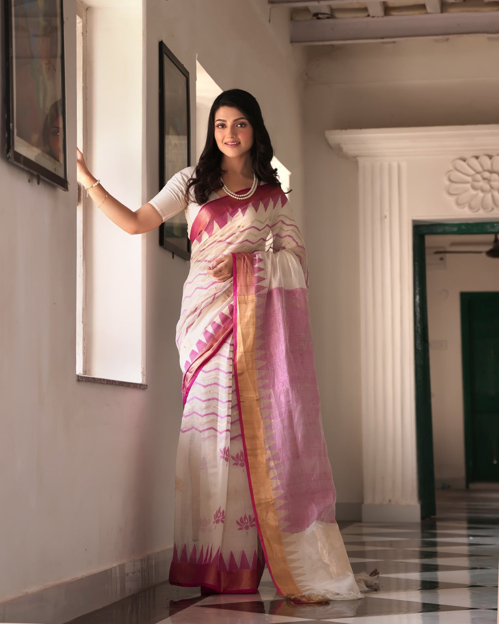 All Over Designer Exclusive Ponduru Khadi Jaal Jamdani Saree