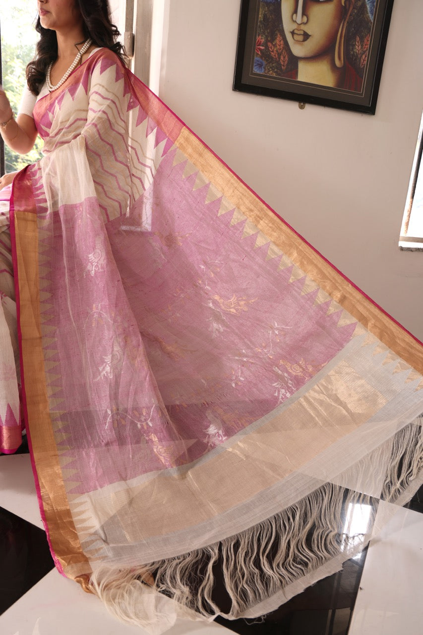 All Over Designer Exclusive Ponduru Khadi Jaal Jamdani Saree