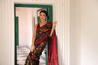 NARUVI - A Cambodian Inspired silk ikkat saree, a vintage museum piece archive from south east Asia