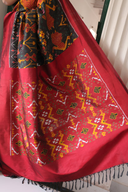 NARUVI - A Cambodian Inspired silk ikkat saree, a vintage museum piece archive from south east Asia