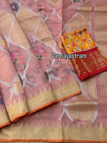 Full jaal weave ponduru Khadhi jamdani saree