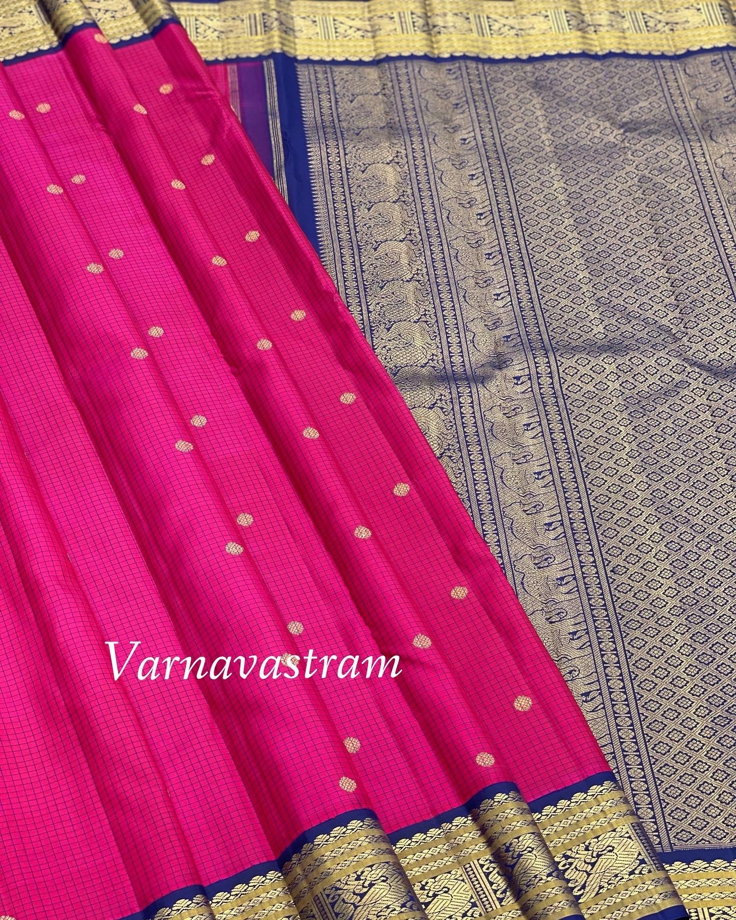 Checks Korvai Kanchi Silk Saree