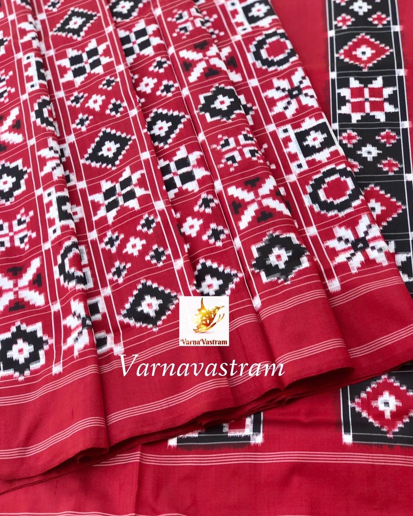 Double Ikkat Telia Inspired Silk Ikkat -12 Motifs Saree