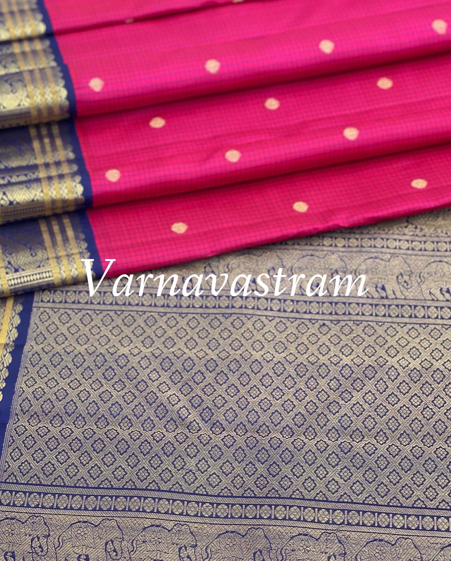 Checks Korvai Kanchi Silk Saree