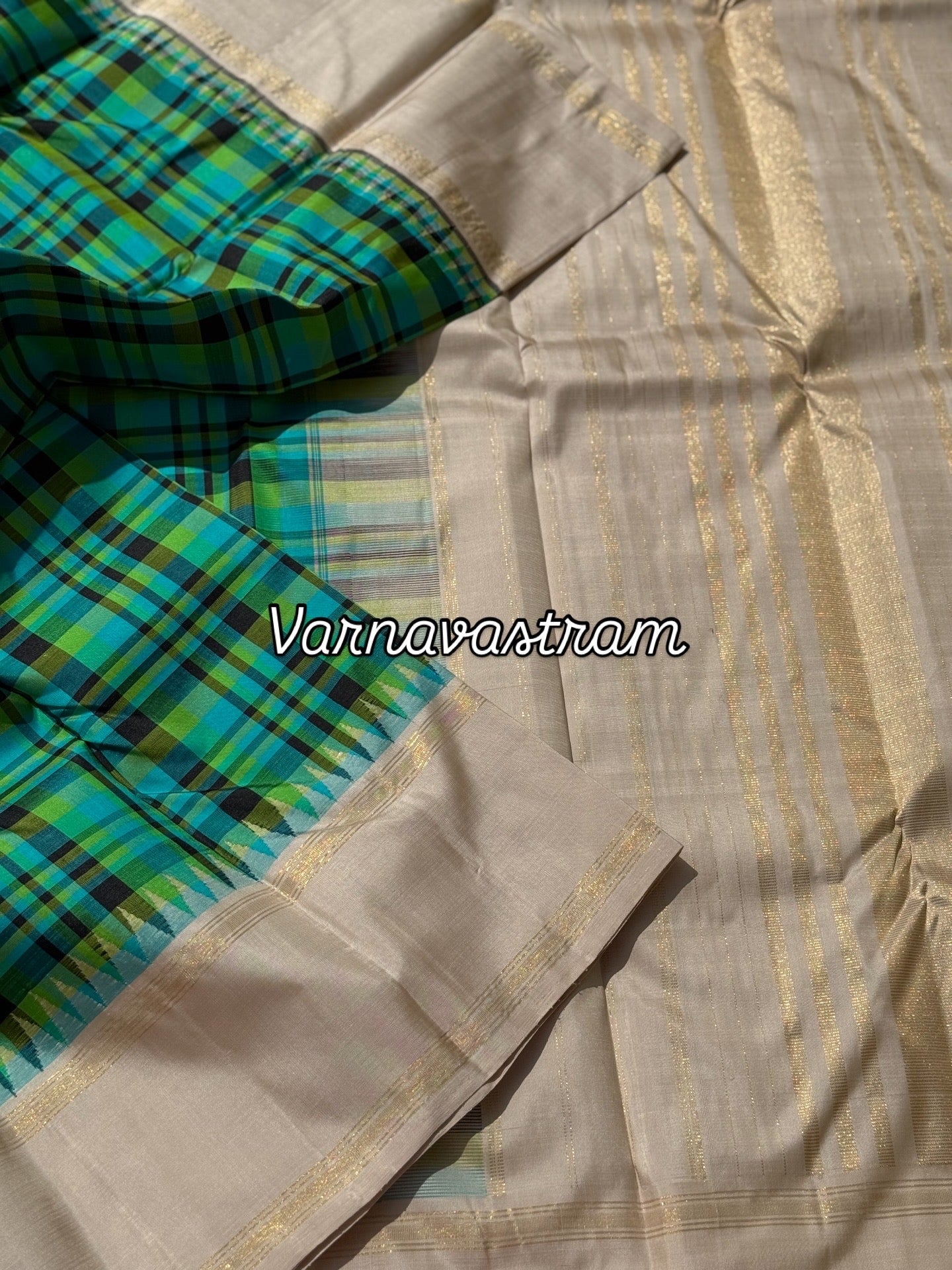 A pleasant Burberry kattam korvai kanchivaram silk saree
