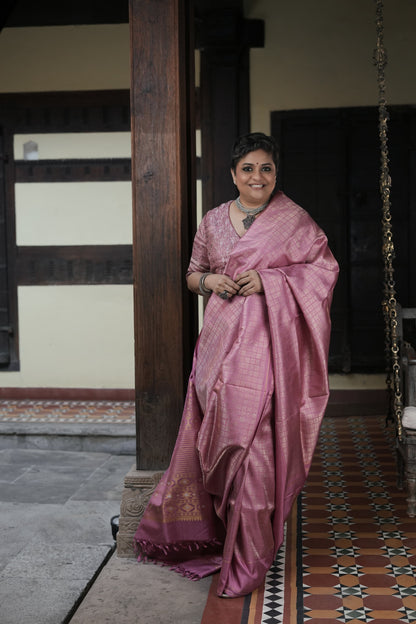 Instalment pay link - A Canvas of Legendary Artistry The Masterpiece 108 exquisite Kanchivaram silk  showcases kamadenu pallu in hot pink hue of the finest and rarest natural dye