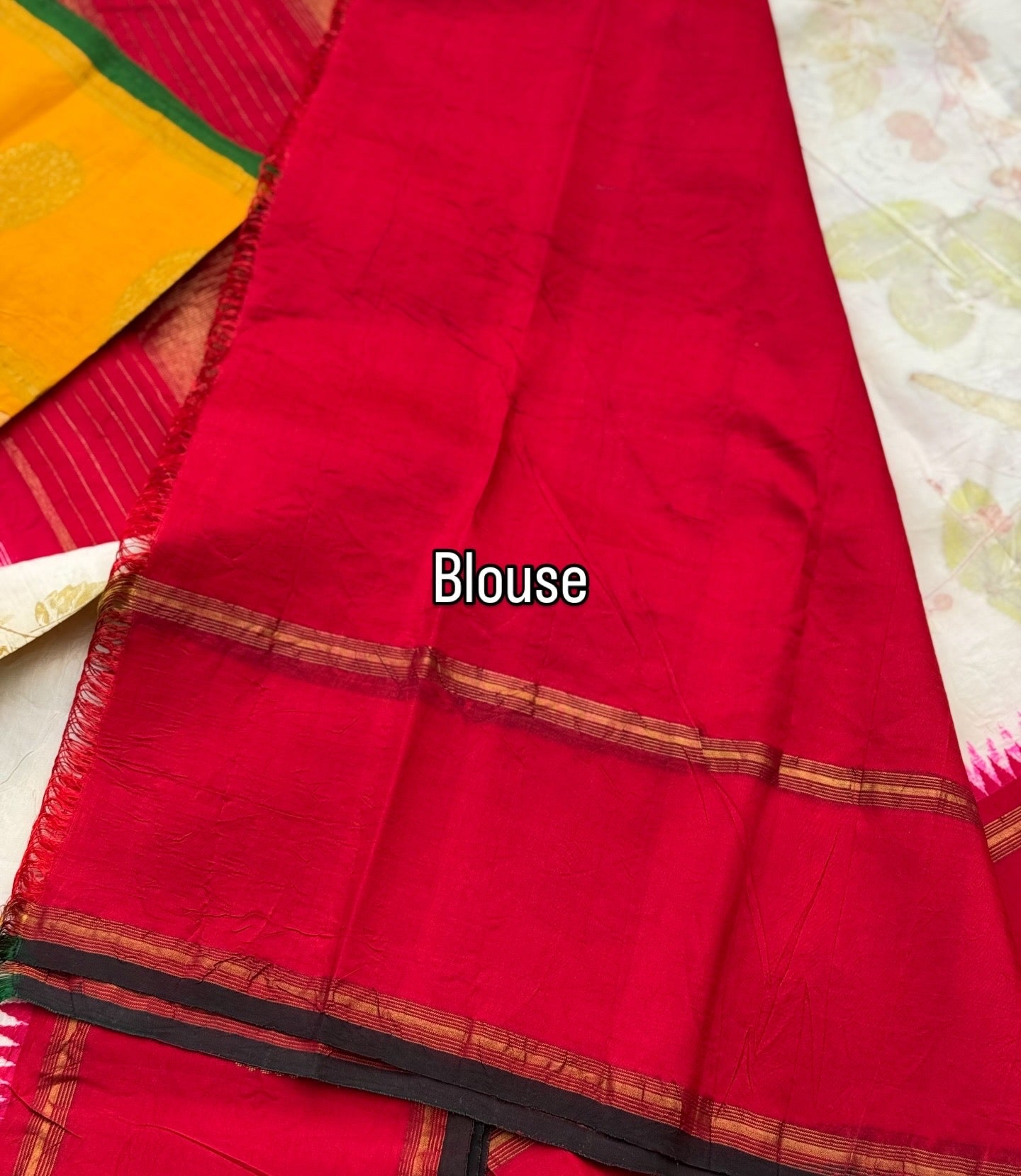 EcoPrints in korvai Kanchivaram silk saree