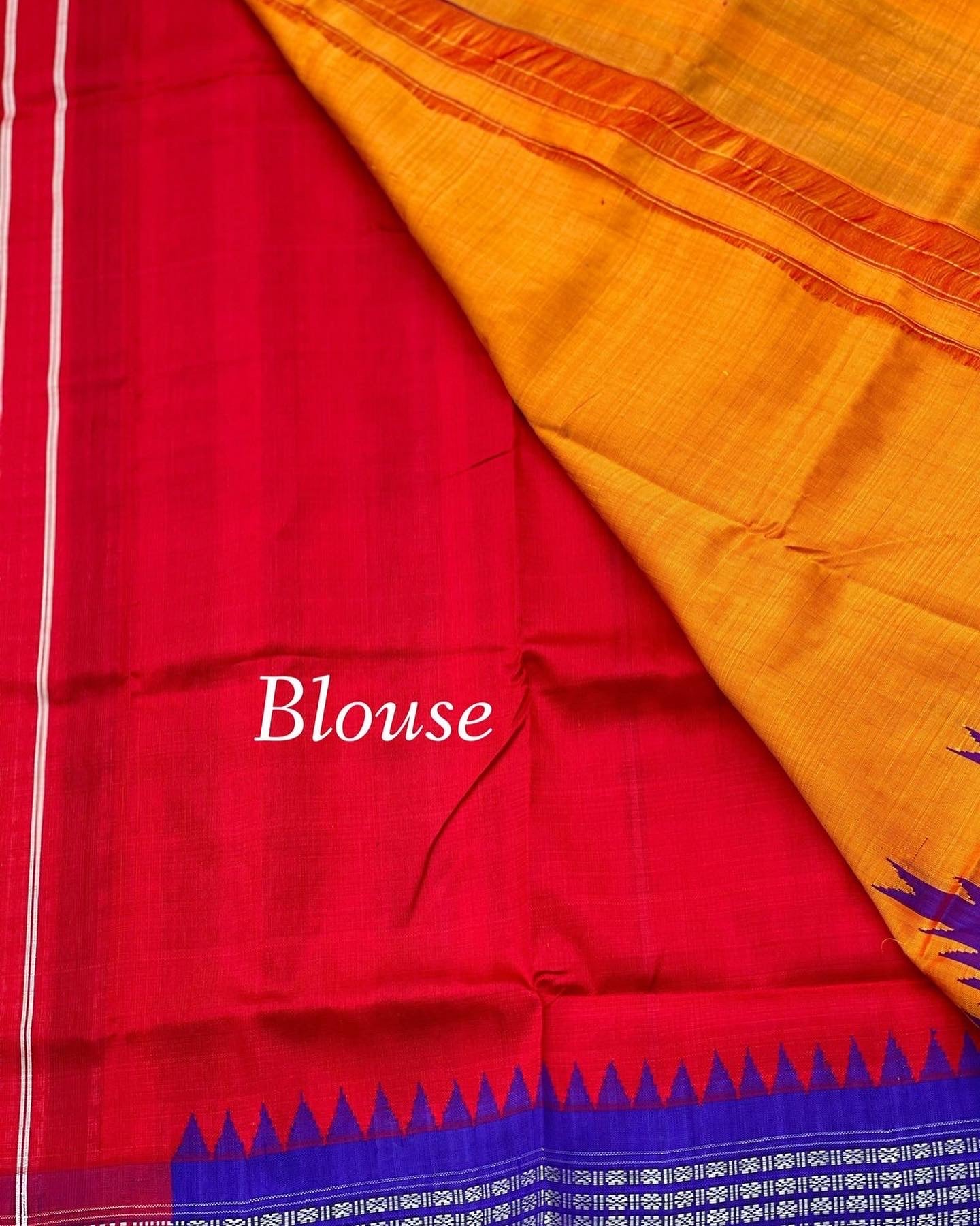 Berhampuri Double Pallu Silk Saree Odisha Weave