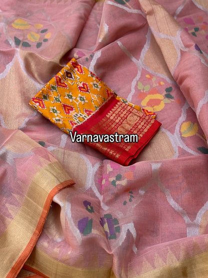 Full jaal weave ponduru Khadhi jamdani saree