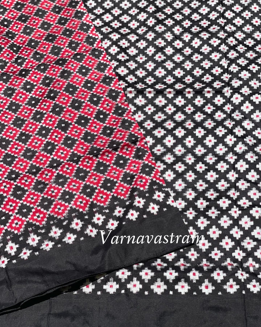 Double Ikkat Telia Inspired Pochampally Silk Ikkat Saree