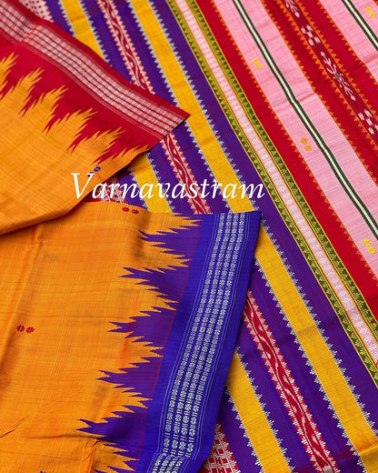 Berhampuri Double Pallu Silk Saree Odisha Weave