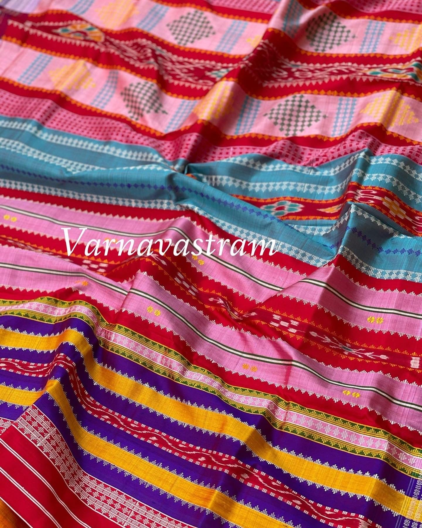 Berhampuri Double Pallu Silk Saree Odisha Weave