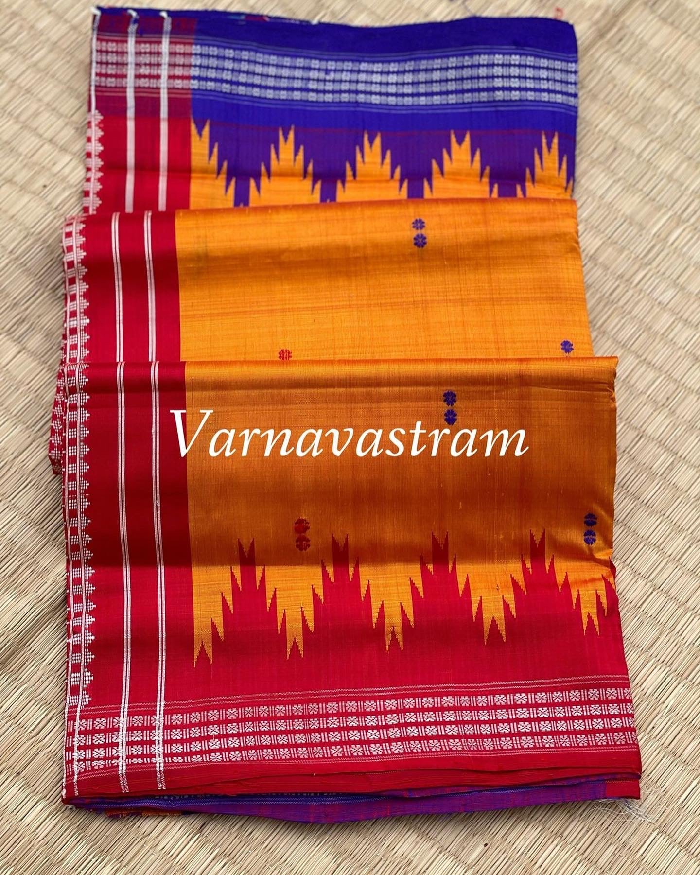 Berhampuri Double Pallu Silk Saree Odisha Weave