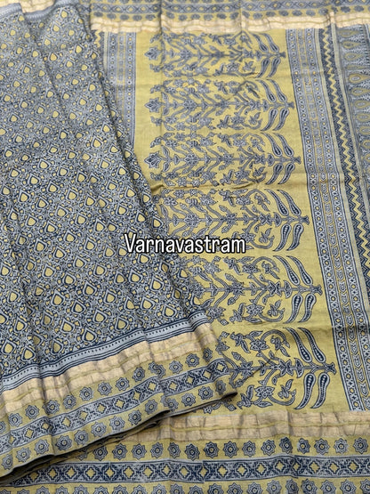 EYARKAI - NATURAL DYE KODALIKARUPPUR BLOCK PRINTS ON MULBERRY SILK