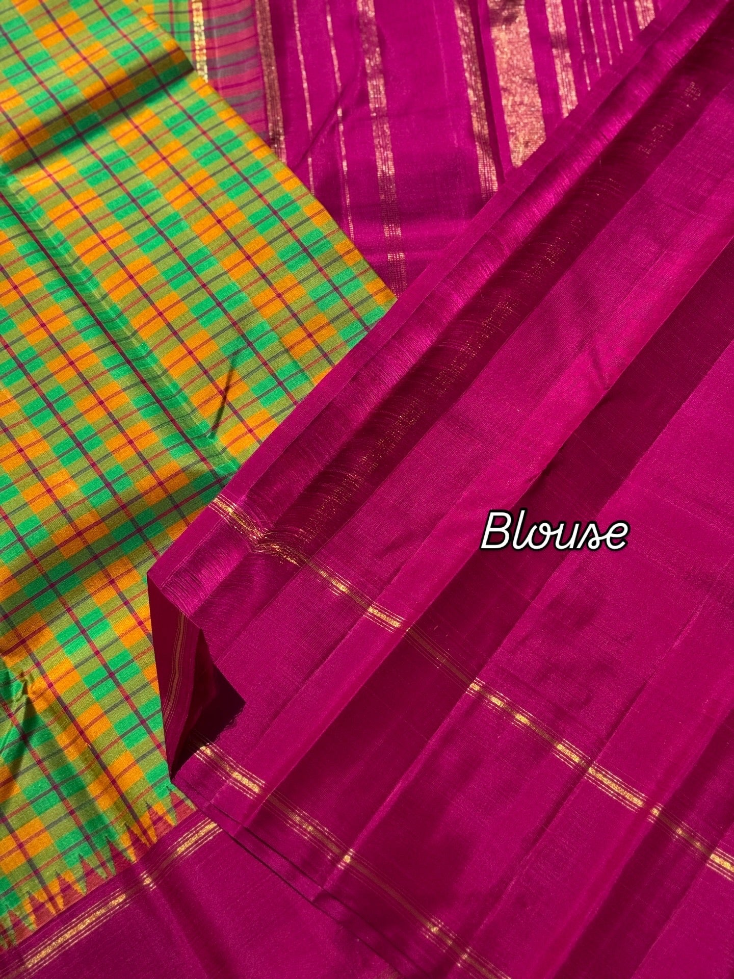 A pleasant seagreen fern green and black Burberry kattam korvai kanchivaram silk saree