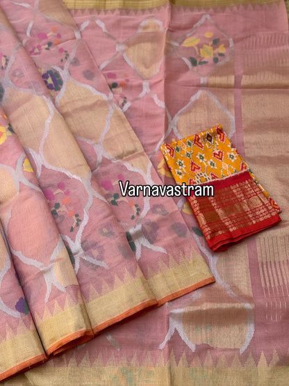 Full jaal weave ponduru Khadhi jamdani saree