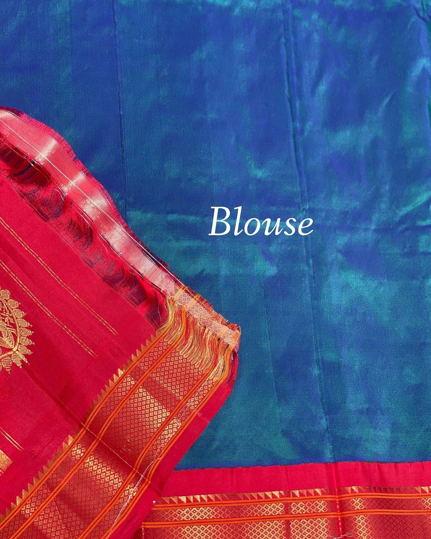 Paithani Silk Saree With Meenakari Buttas On Body With Kadiyal Border