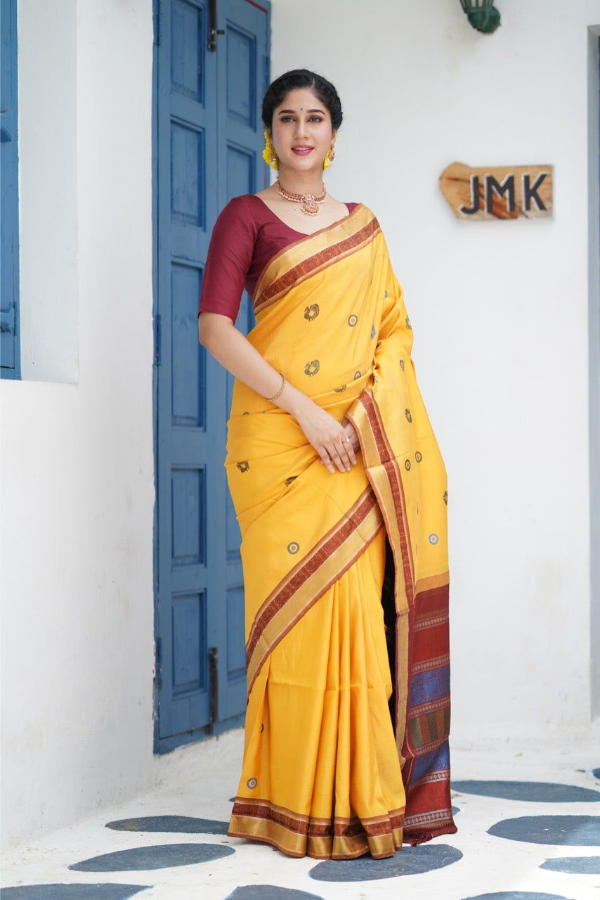 EKANTA - A Complete Natural Dye Kanchivaram Silk saree
