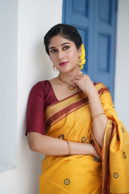 EKANTA - A Complete Natural Dye Kanchivaram Silk saree