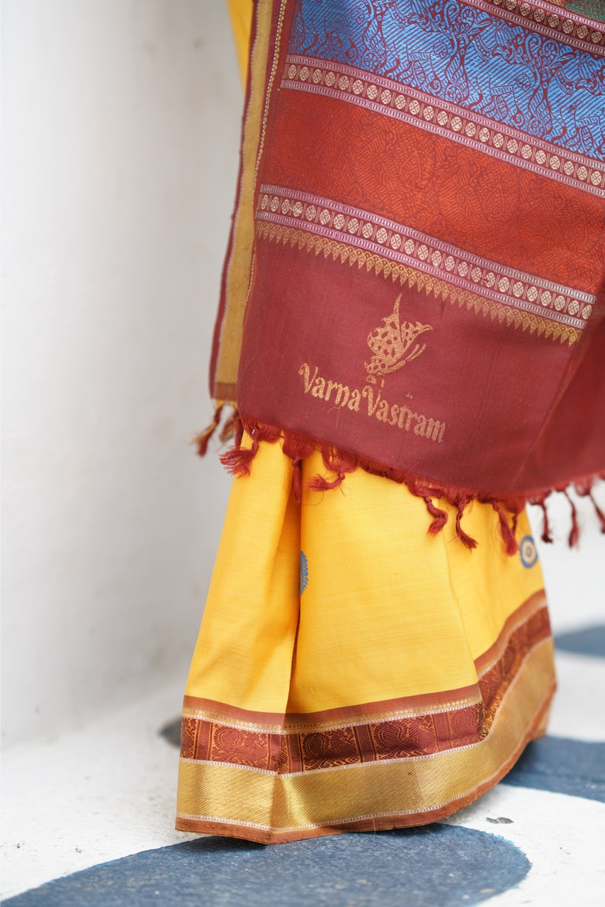 EKANTA - A Complete Natural Dye Kanchivaram Silk saree