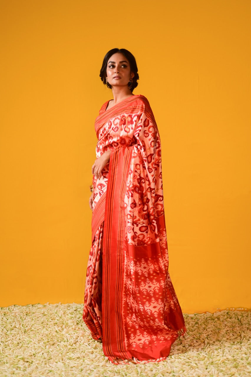 Brand Exclusive Uzbek inspired silk Ikkat Saree