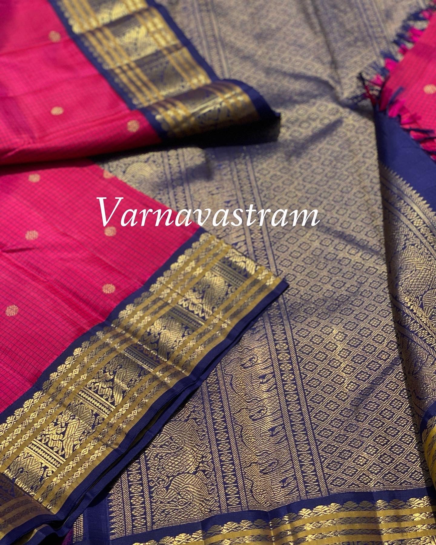 Checks Korvai Kanchi Silk Saree