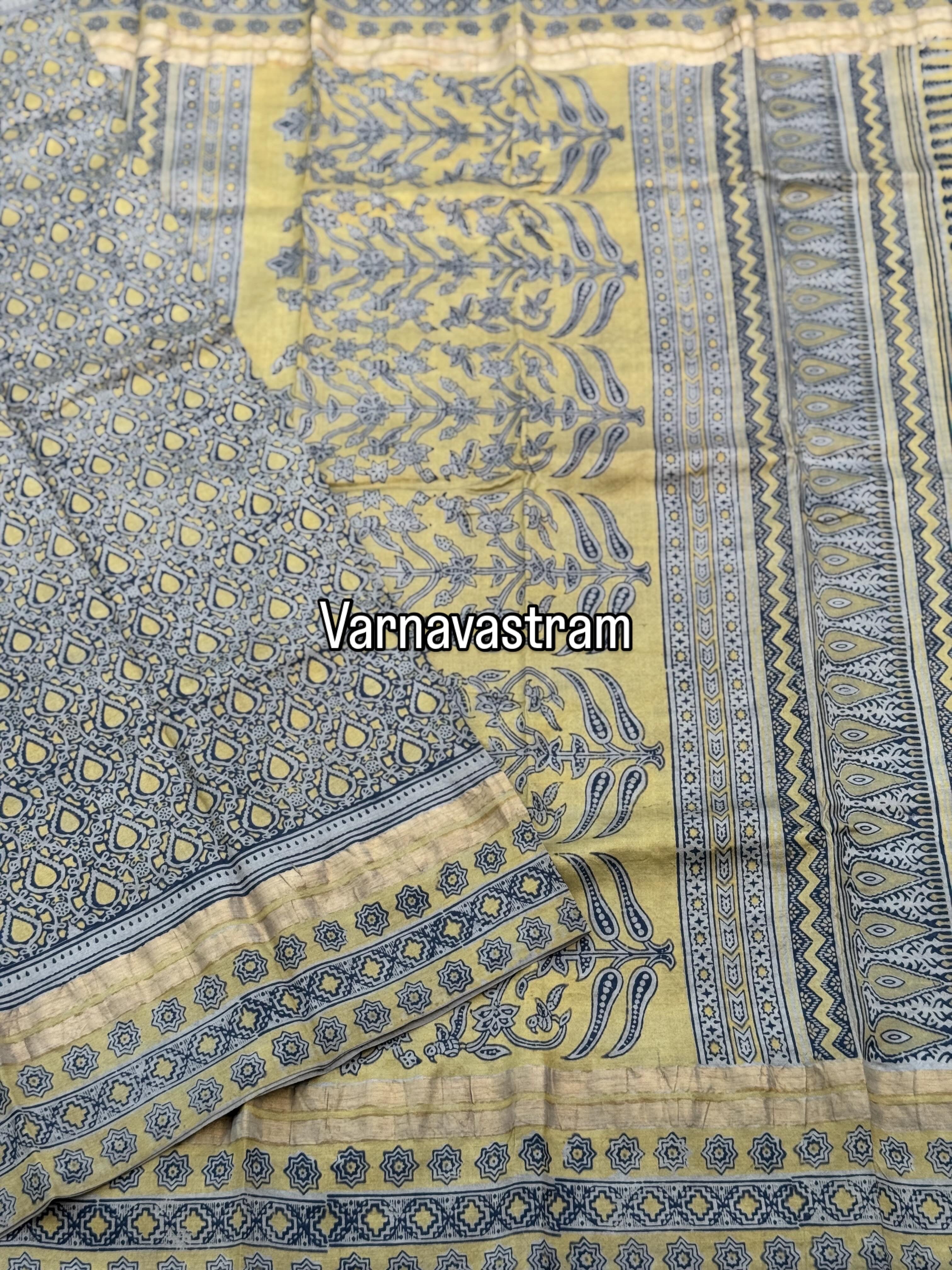 EYARKAI - NATURAL DYE KODALIKARUPPUR BLOCK PRINTS ON MULBERRY SILK