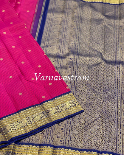 Checks Korvai Kanchi Silk Saree