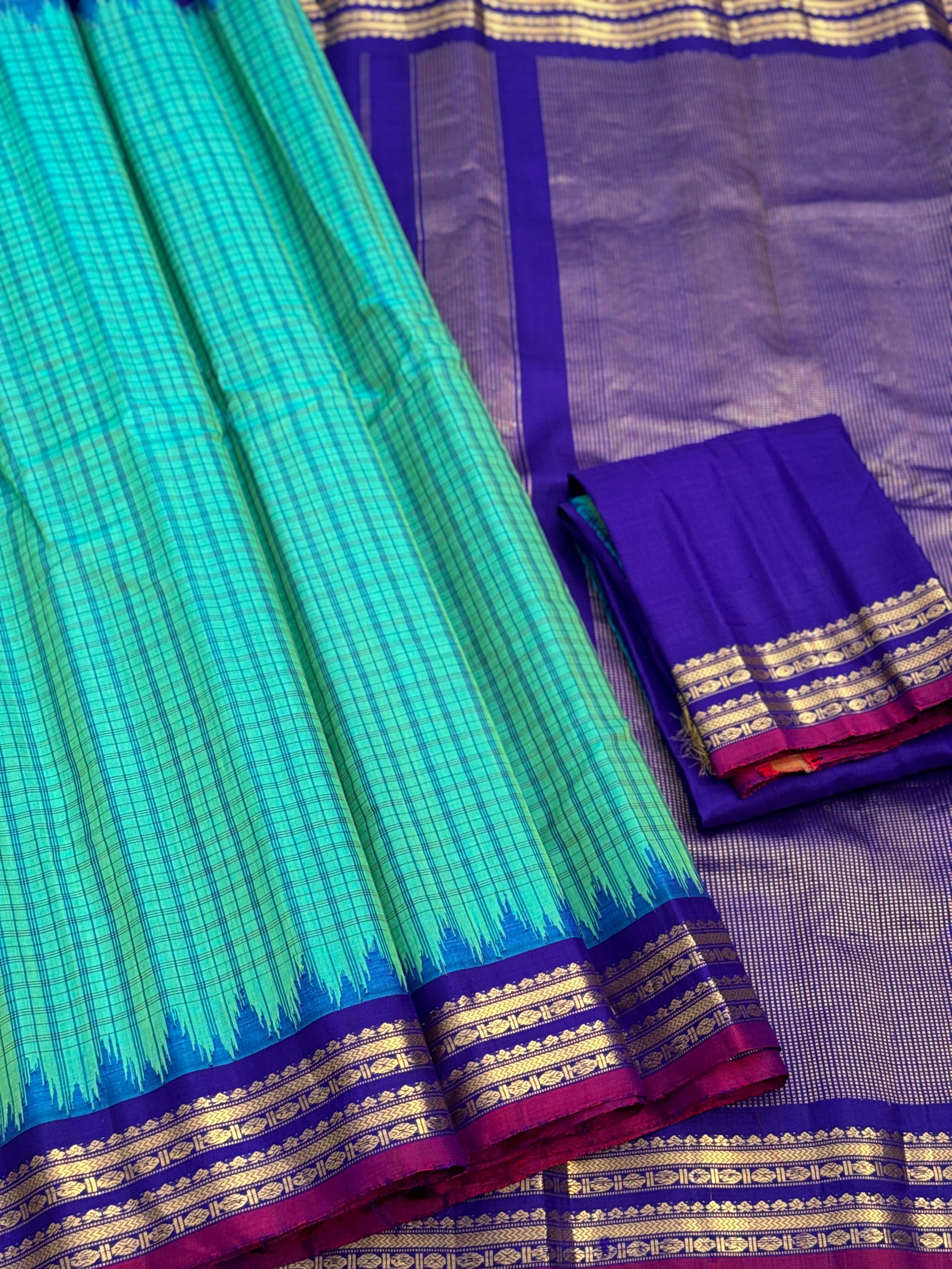 Handwoven gadwal silk cotton saree
