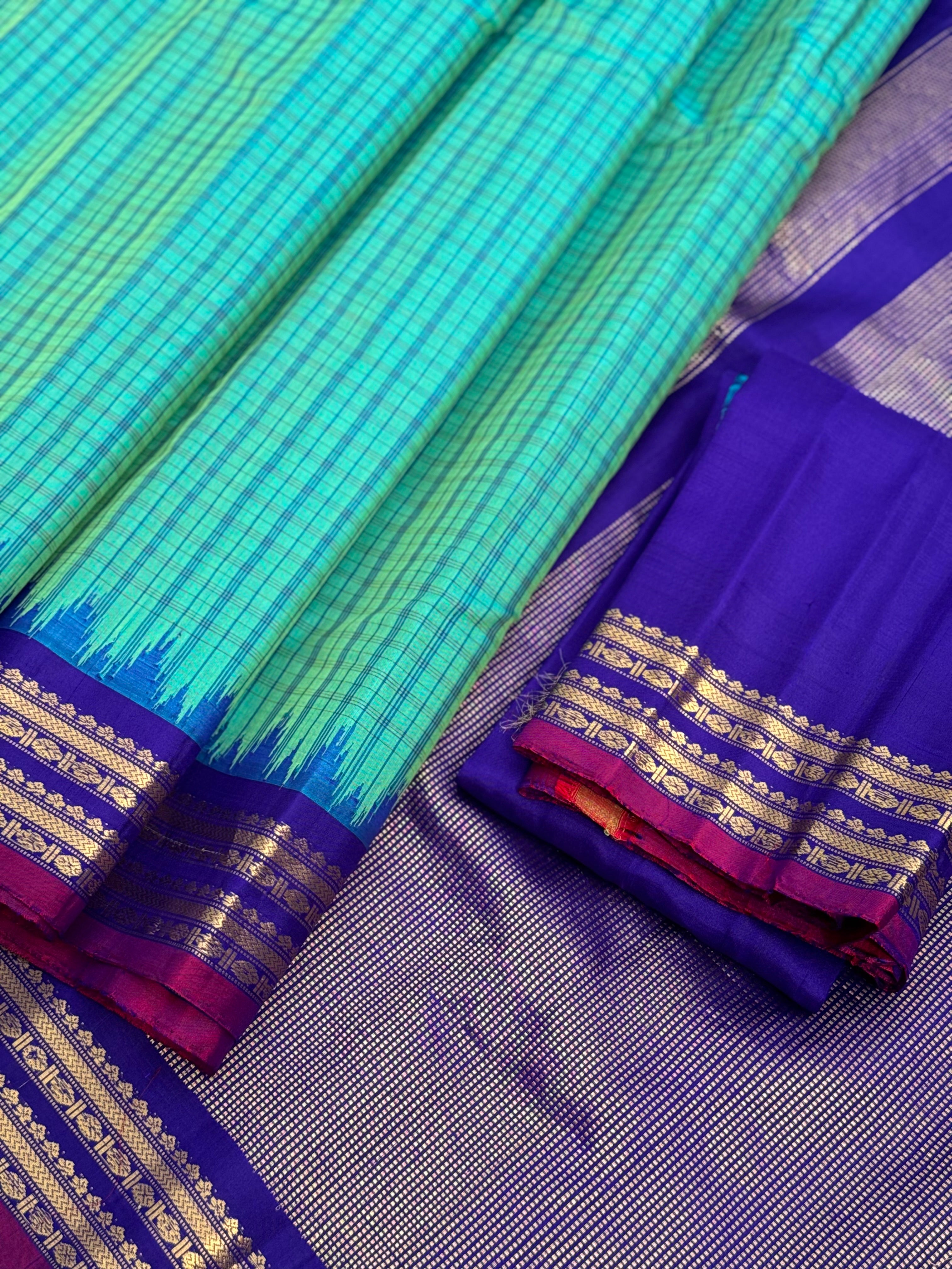 Handwoven gadwal silk cotton saree