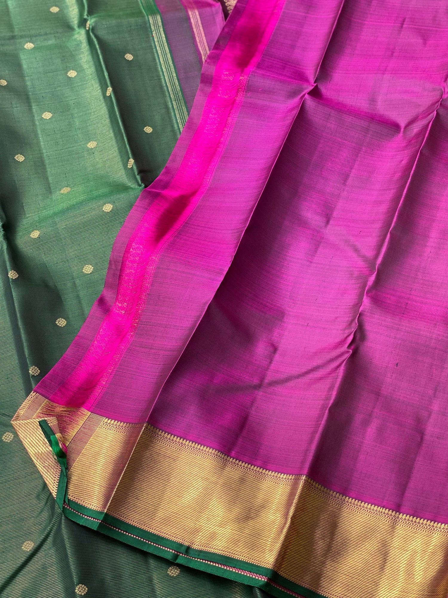 BottleGreen Heirloom Vairoosi Kanchivaram Silk Saree