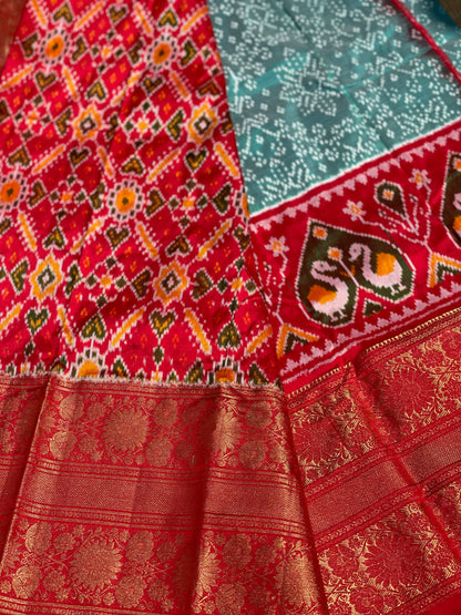 Twill Ikkat Kanchivaram border silk saree