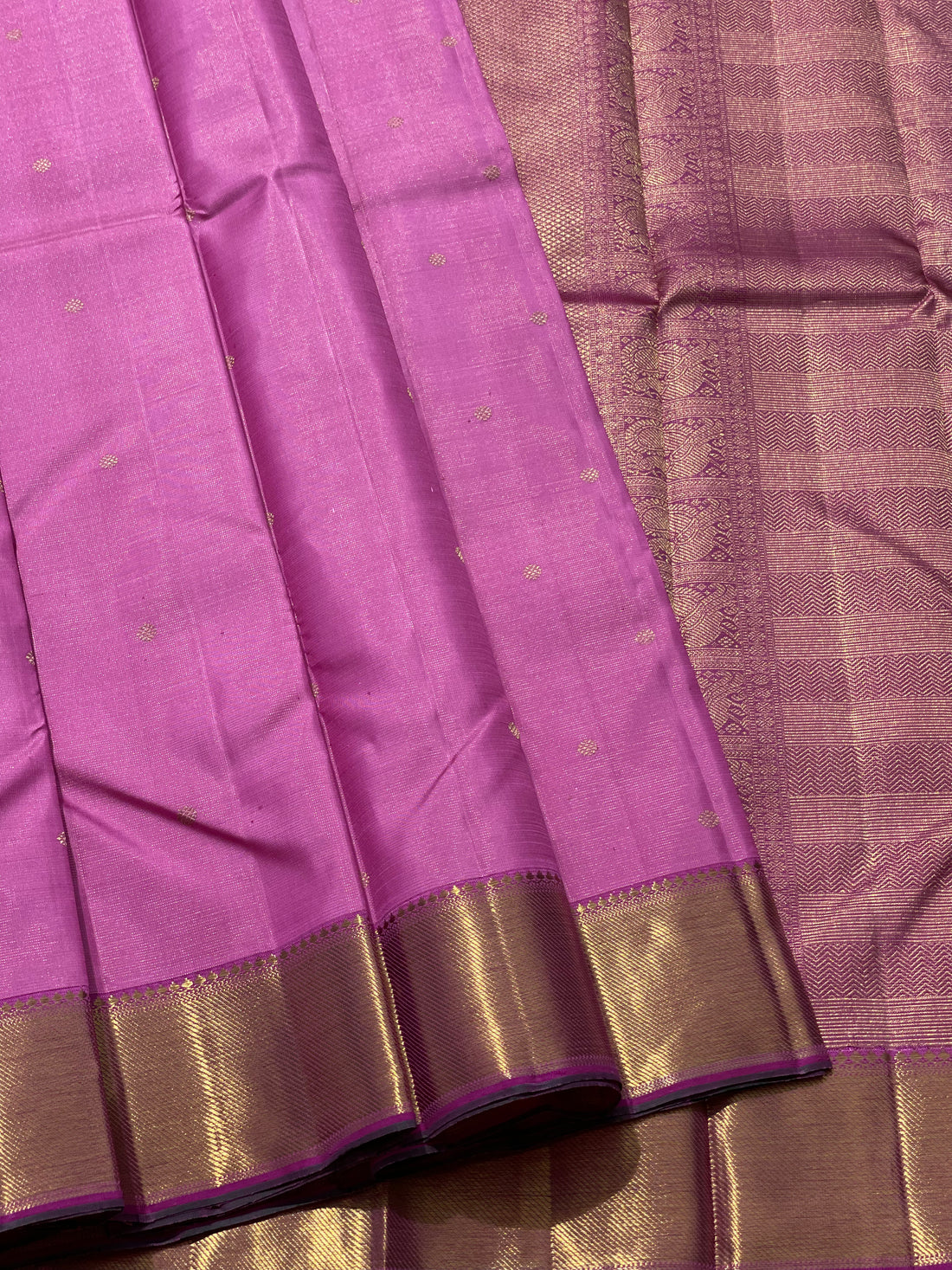 Heirloom vairaoosi kanchivaram silk saree in Lavender shade