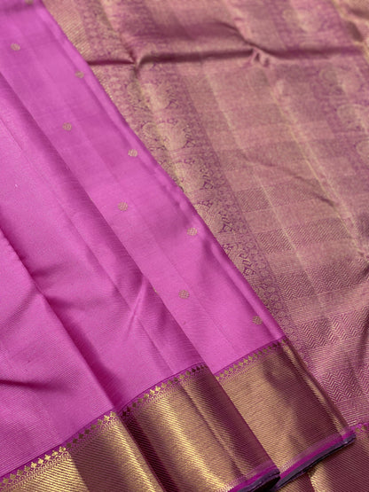 Heirloom vairaoosi kanchivaram silk saree in Lavender shade
