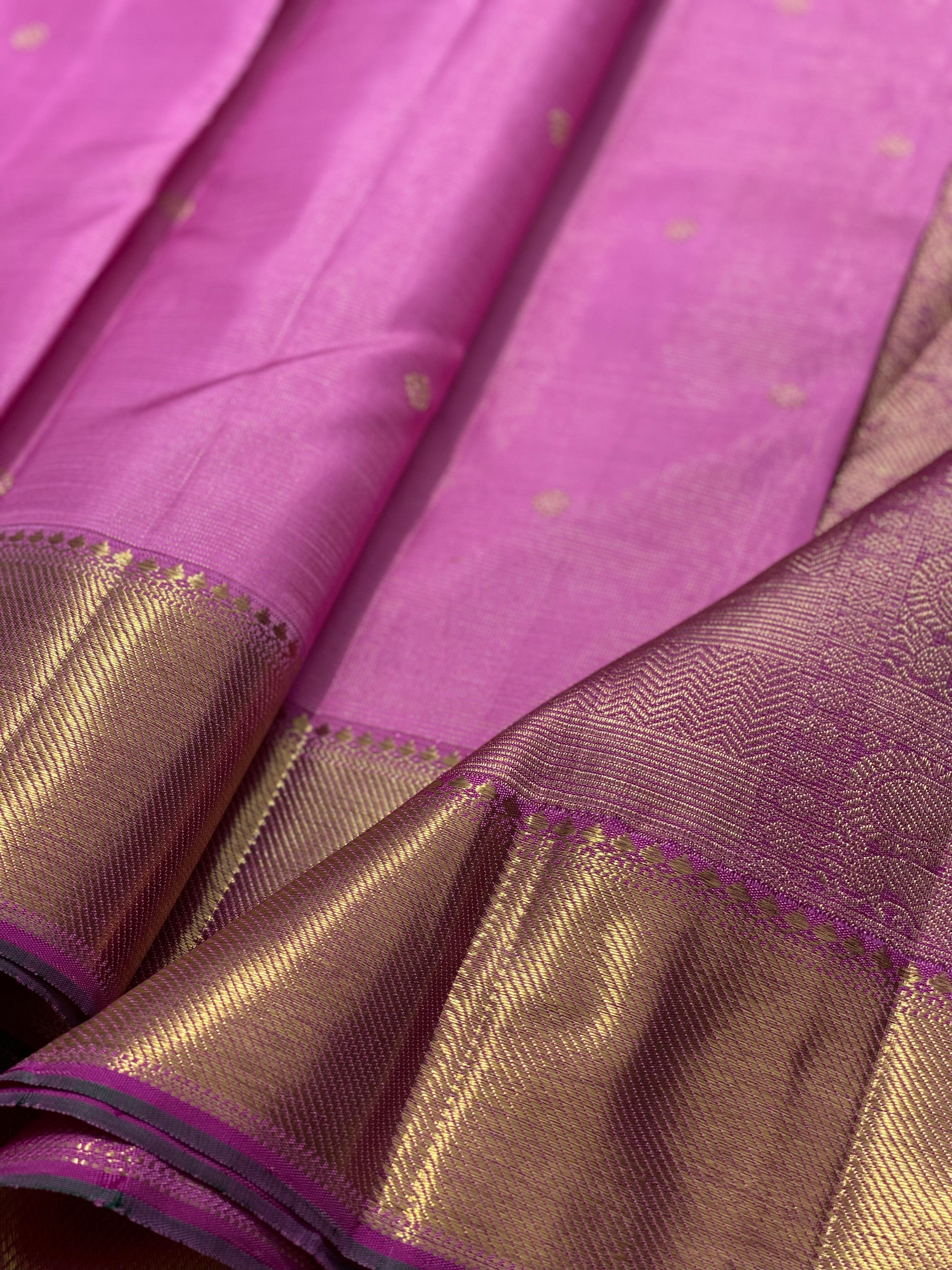 Heirloom vairaoosi kanchivaram silk saree in Lavender shade