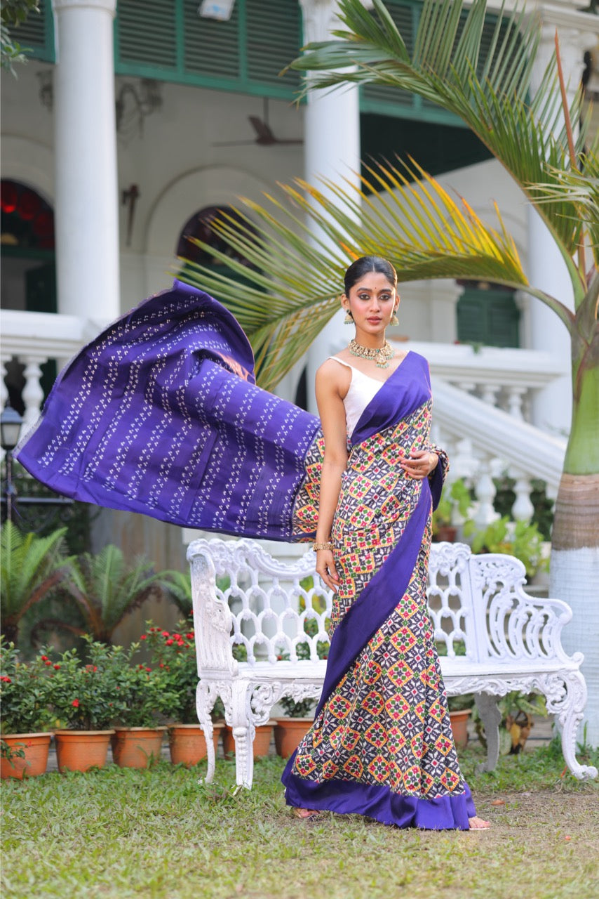 MOHĀ - The exquisite and vintage recreated masterpiece Telia Rumal Inspired silk ikkat