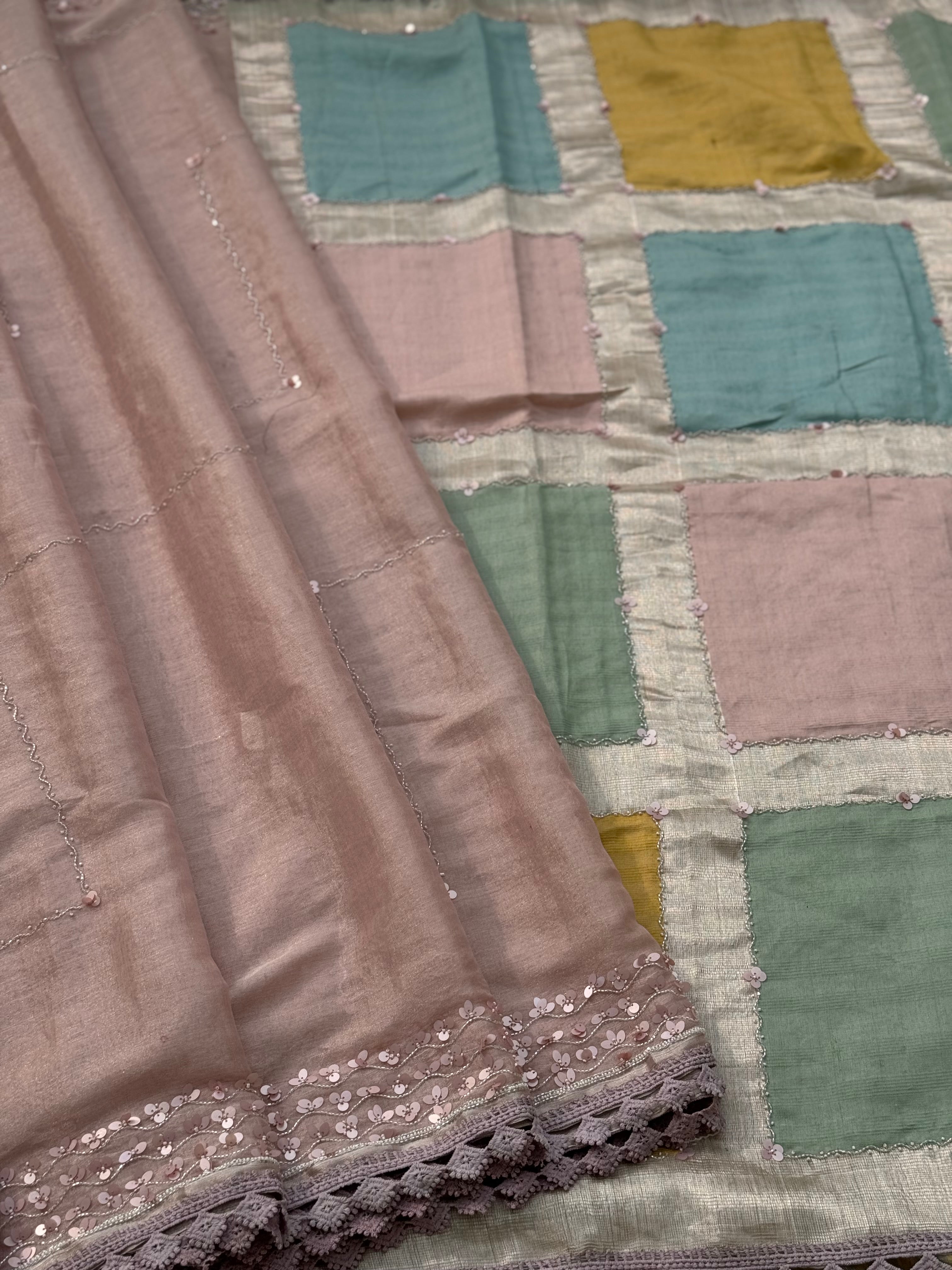 A stunner contemporary linen by tissue handwoven silk