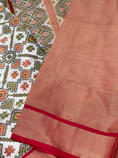 Tissue Patola inspired woven single ikkat silk saree