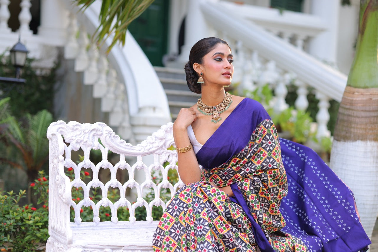 MOHĀ - The exquisite and vintage recreated masterpiece Telia Rumal Inspired silk ikkat