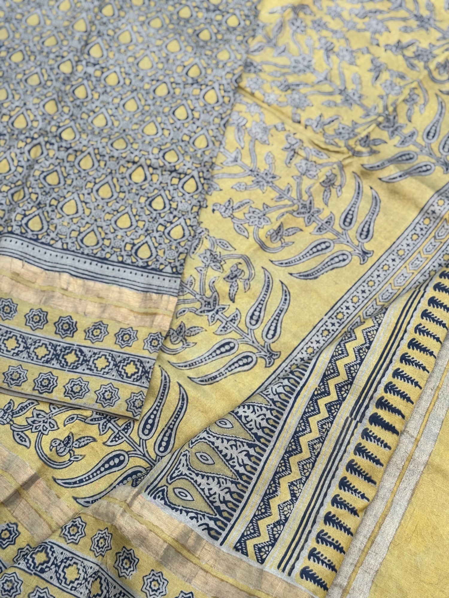 EYARKAI - NATURAL DYE KODALIKARUPPUR BLOCK PRINTS ON MULBERRY SILK