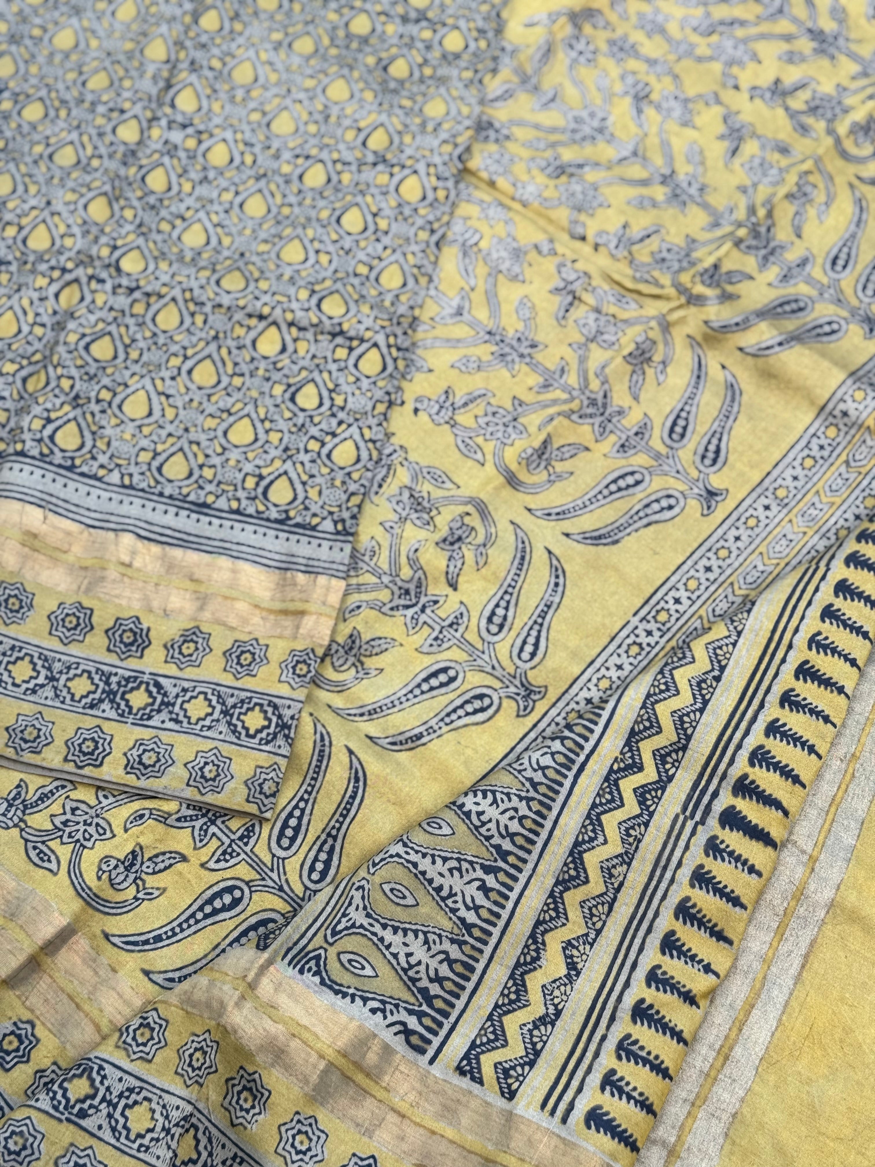 EYARKAI - NATURAL DYE KODALIKARUPPUR BLOCK PRINTS ON MULBERRY SILK
