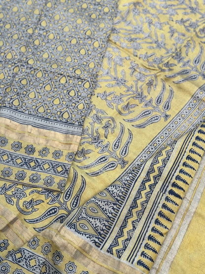 EYARKAI - NATURAL DYE KODALIKARUPPUR BLOCK PRINTS ON MULBERRY SILK
