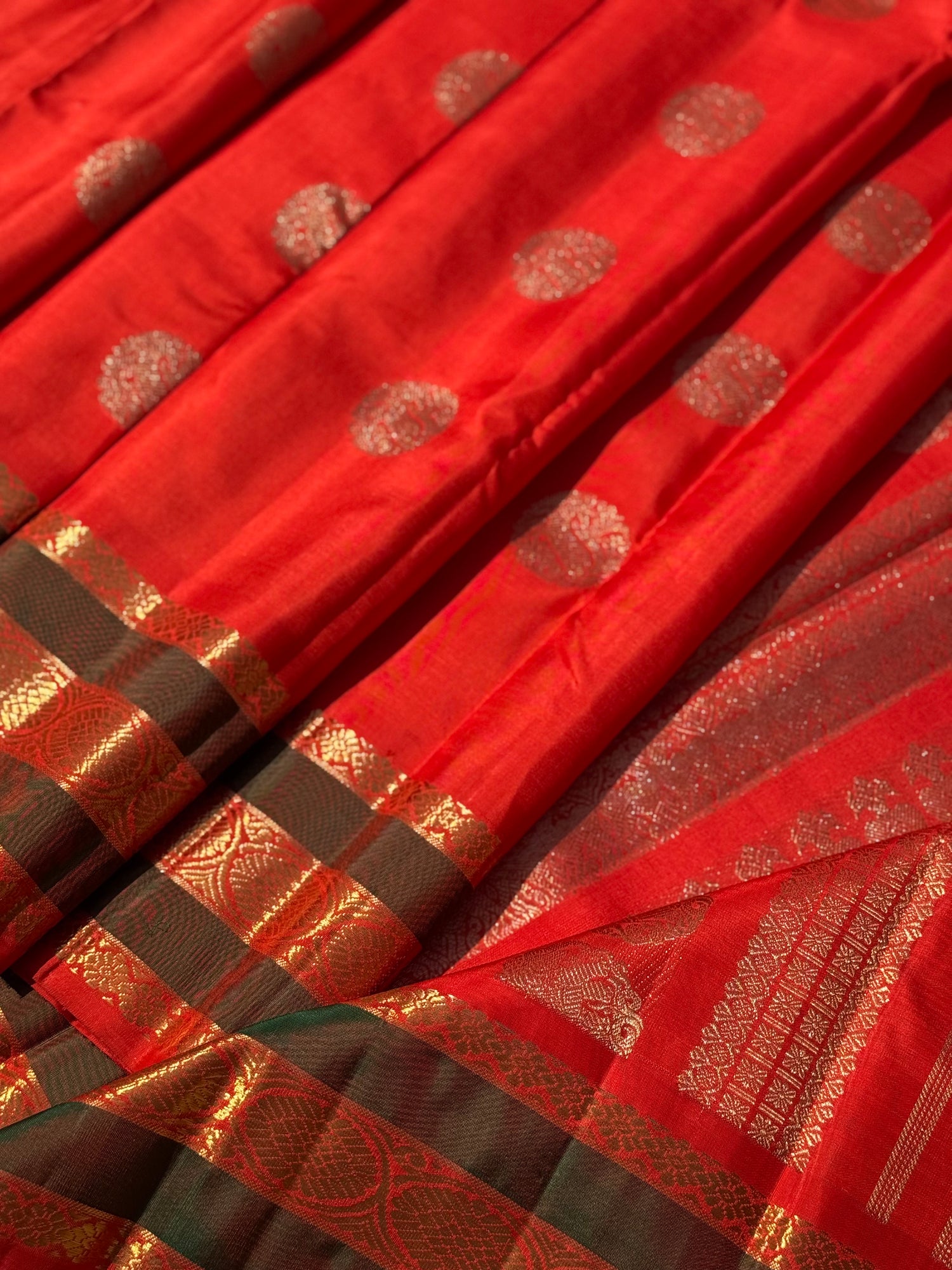 An exquisite zari woven bridal red kanchivaram masterpiece