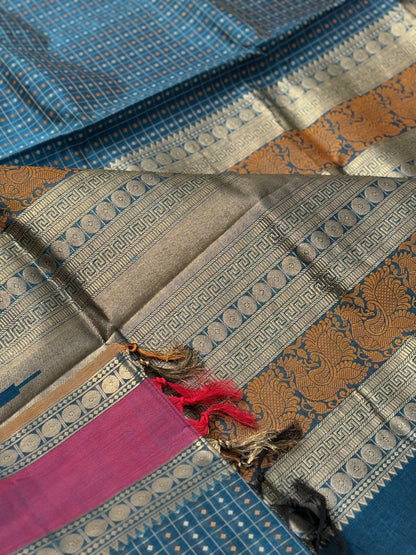 A beautiful lakshadeepm kanchi silk cotton saree