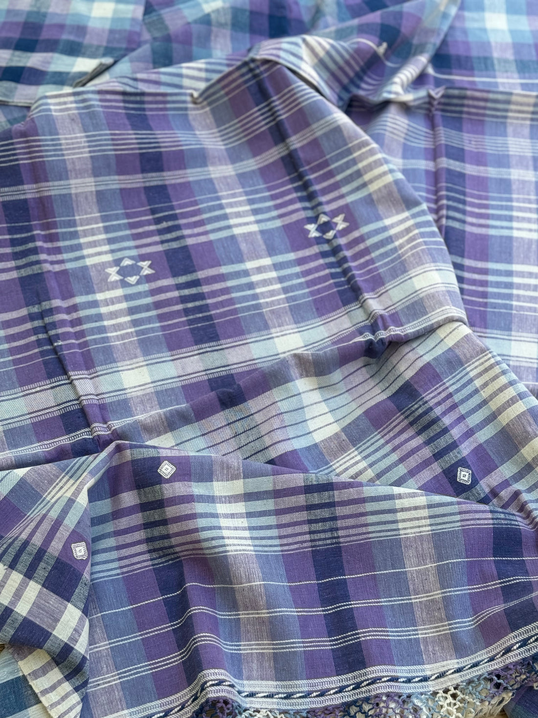 Handwoven Kala cotton bhujodi saree lavender shade