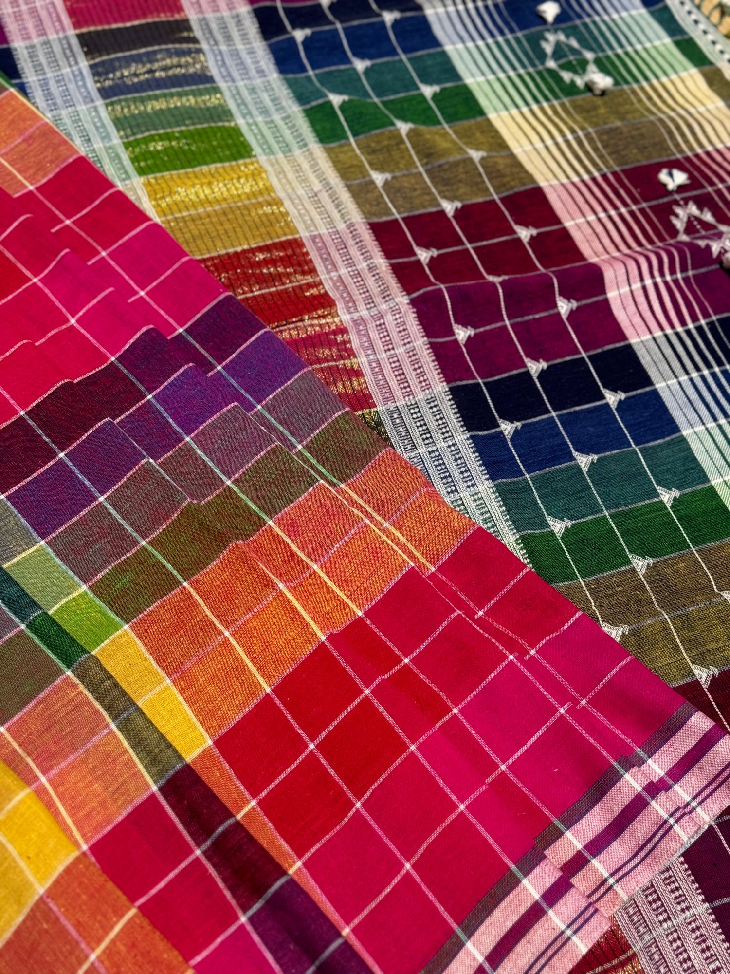 Handwoven Kala cotton bhujodi saree multicoloured
