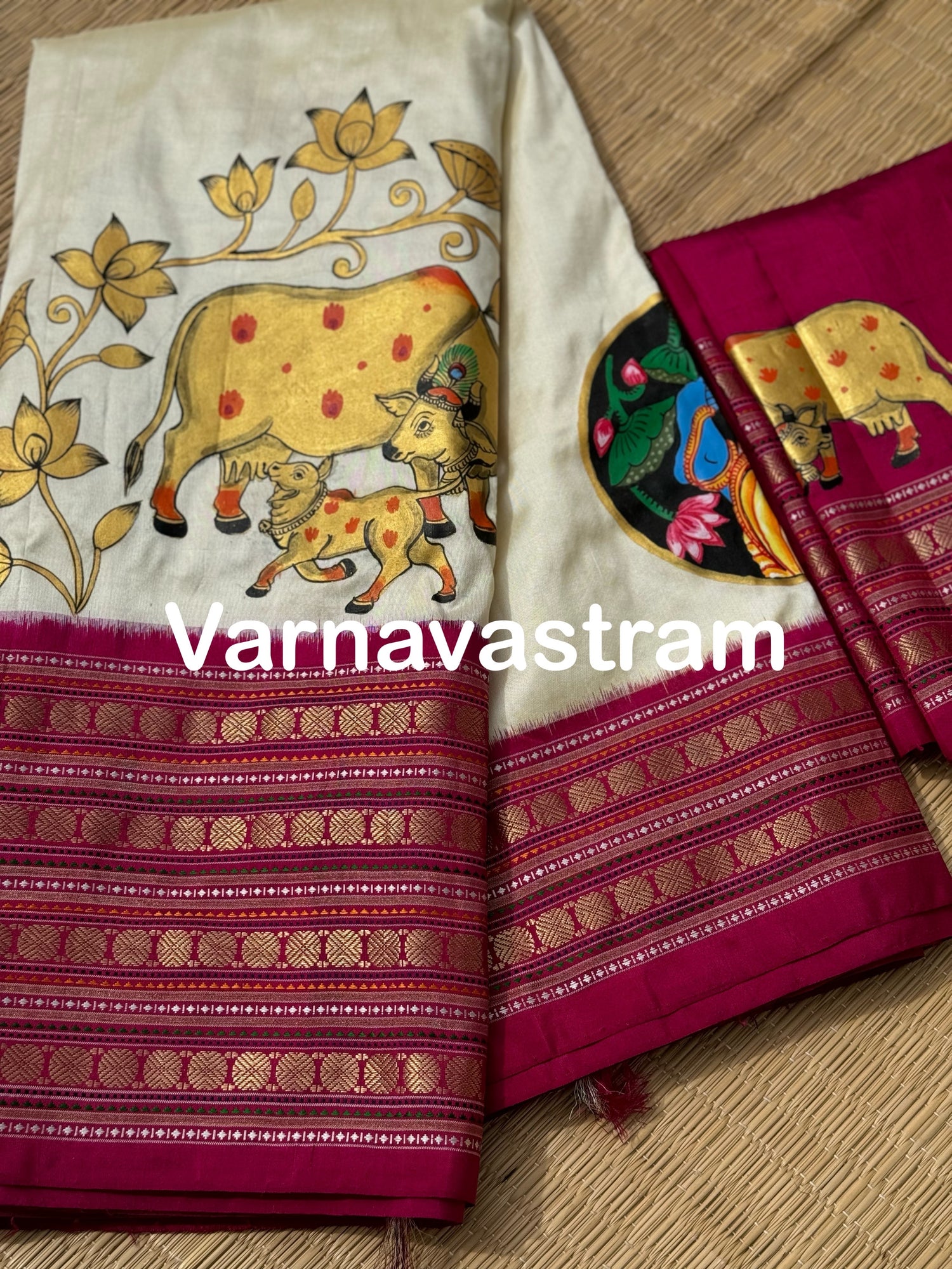 HANDDRAWN AND HANDPAINTED PICHWAI MASTERPIECE REVIVAL SILK SAREE