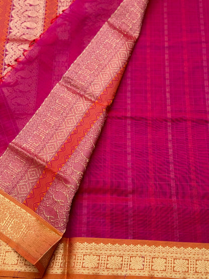 A gorgeous purple  pink shade handwoven 1000 buttas  silk cotton saree